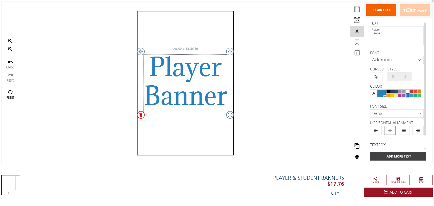 Order a Player Banner - Adding Text customization