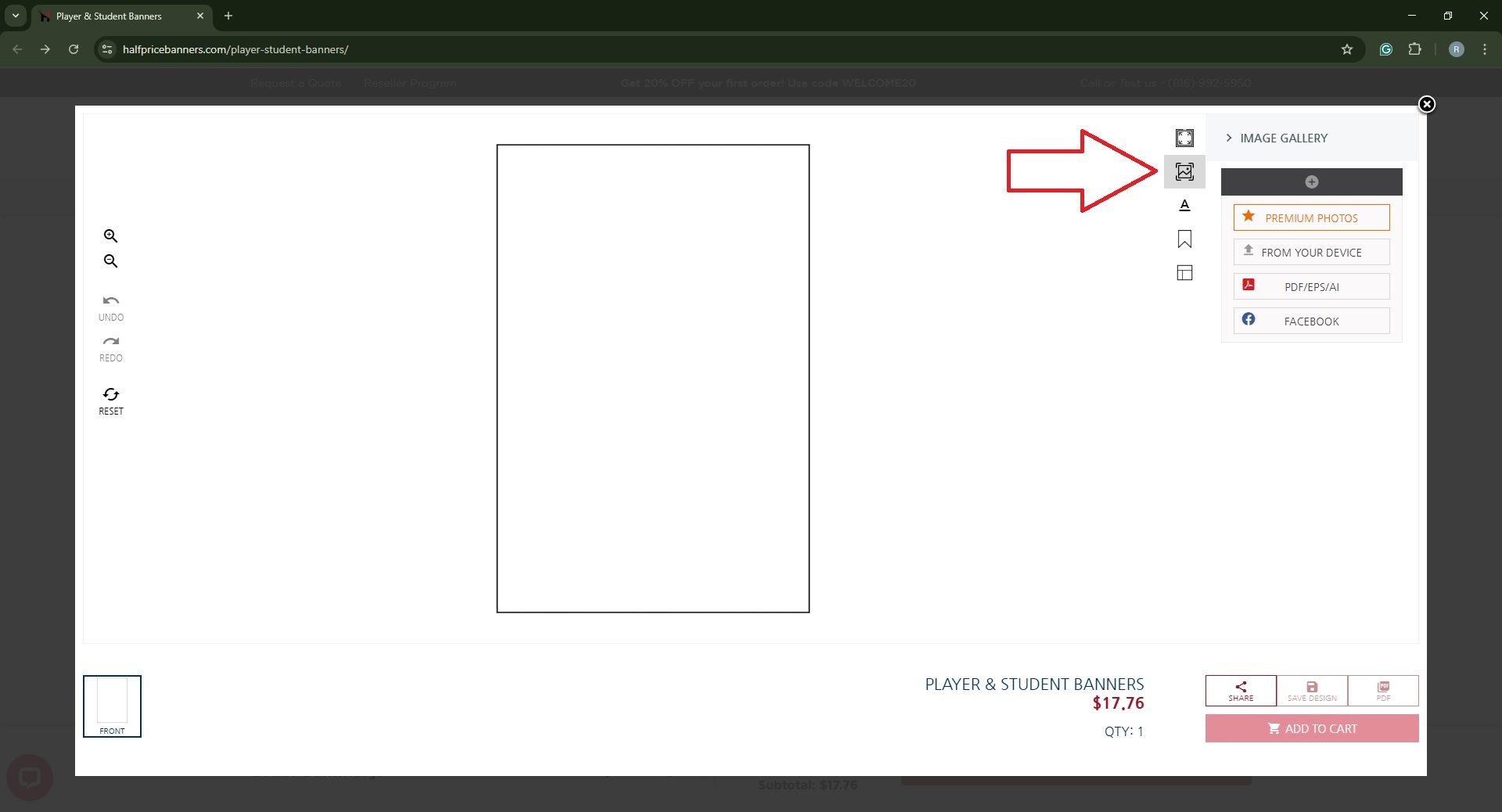Ordering a Player Banner - Image Gallery